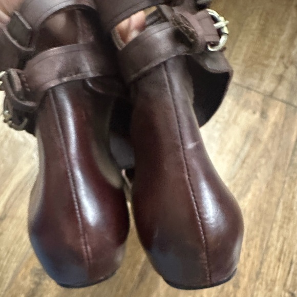 Leon Max Landon Buckle Strap Leather Ballet Flat Size 7.5 in Merlot - Picture 6 of 8